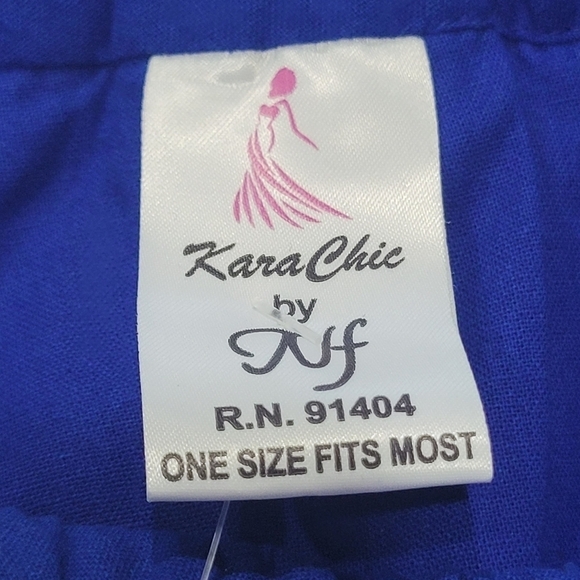 NWT BOUTIQUE Off One Shoulder Royal Blue Midi Ruffled Dress 100 Cotton - Picture 5 of 5